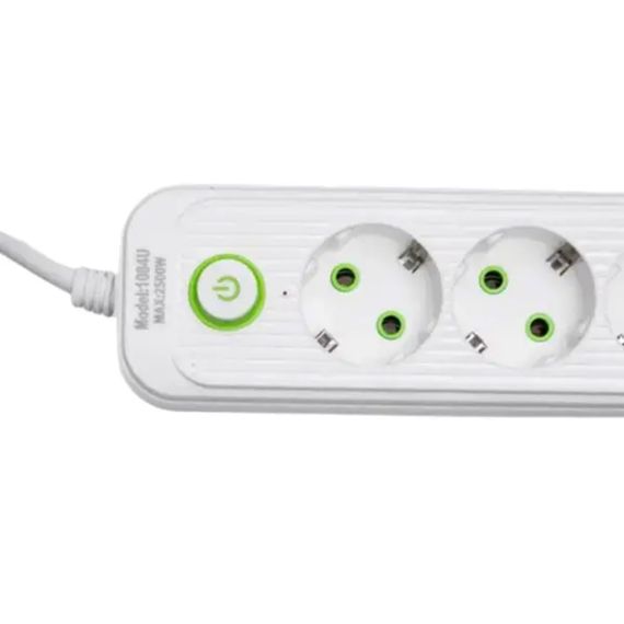 Мережевий фільтр-подовжувач 3 розетки 3хUSB-A 1xUSB-C 5м білий HP-5-35 | Зображення 2