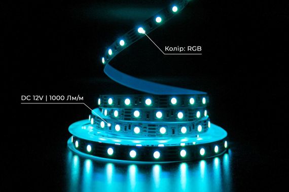 Світлодіодна LED стрічка PROLUM 12V 5050\60 IP20 Series S RGB | Зображення 5