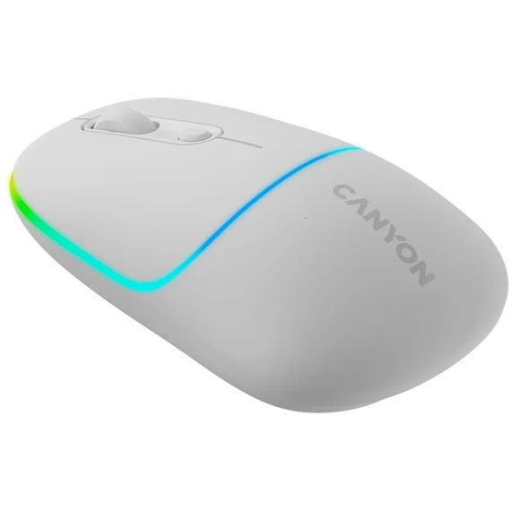 Мышь компьютерная безпроводная Canyon CNS-CMSW22SW светло-серая | Зображення 1