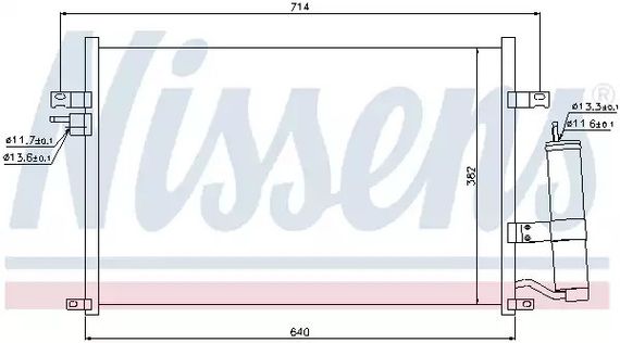 Радіатор кондиціонера Lacetti, NISSENS (94725) з ресивером (96484931/96804274/9683783)