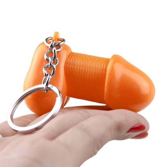 Брелок в виде пениса на пружине Roomfun SEXY MOBILE Key Ring оранжевый sexstyle