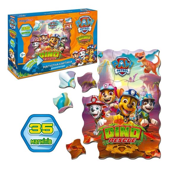 Дитячі магнітні пазли "Щенячий патруль Динопригода" ML4034-35, 35 магнітних елементів | Зображення 3