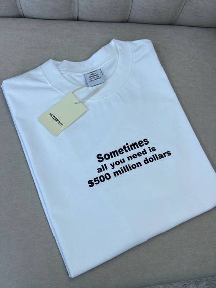 Футболка Vetements Sometimes White чоловіча біла бавовна оверсайз f720 | Зображення 3