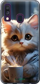 Чохол на Samsung Galaxy A40 2019 A405F Білий кіт "5646t-1672-2448"