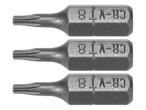 Насадка викруткова STHOR : TORX T8 x 25 мм, HEX 1/4", Cr-V, 3 шт VR-65490