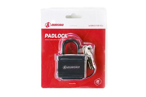 Замок навесной Extra обрезиненный (влагостойкий) 55x43x22мм дисковый (финский) ключ AURORA