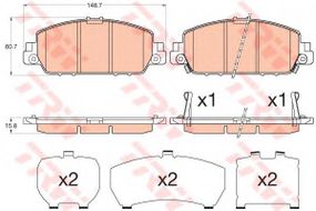 Колодка гальм. диск. HONDA ACCORD 2013 передн. (вир-во TRW) TRW GDB3615 на HONDA ACCORD IX седан