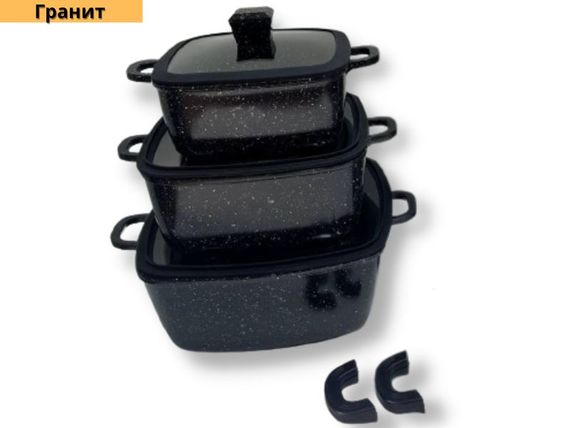 Набір каструль з антипригарним покриттям XPRO HK-323 чорна (41924-HK-323 ЧЕРНЫЕ_1940) | Зображення 1