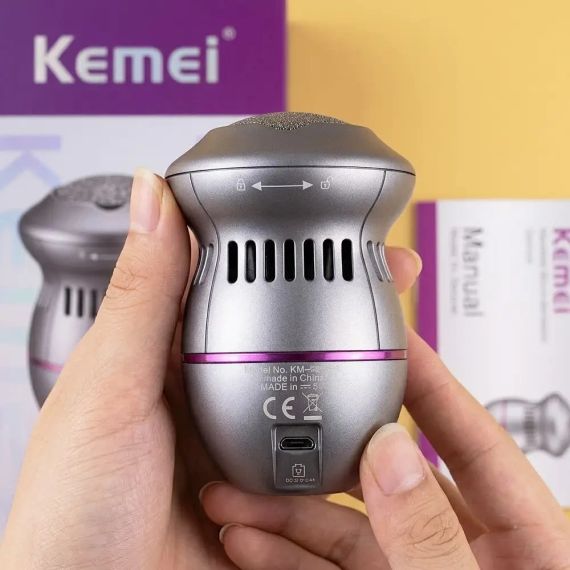 Електрична пилка для ніг, USB, Kemei KM-553, Сірий / Електрична терка для п'яток / Електропемза / Електропилка для педикюру | Зображення 2