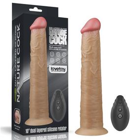 Вібратор - Dual-Layered Silicone Rotator 10" Flesh
