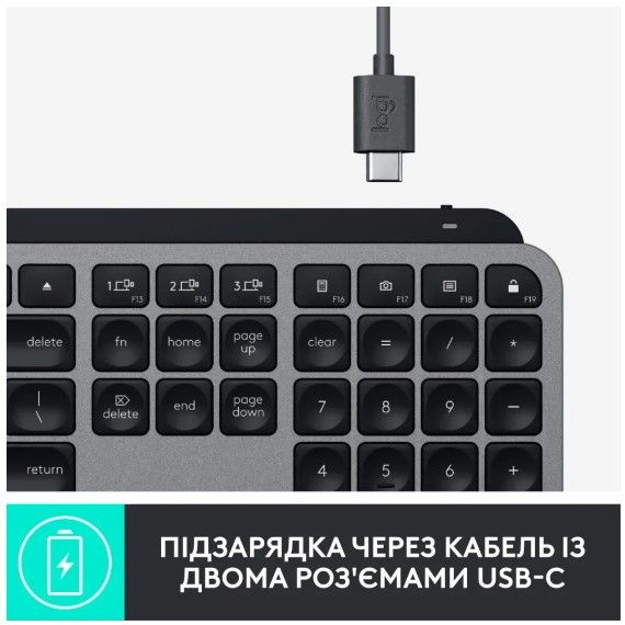 Клавіатура Logitech MX Keys for Mac Advanced Space Grey (920-009558) | Зображення 8