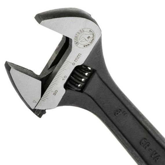 Ключ розвідний 200 мм, Cr-V, чорний, фосфатований, з полірованою головкою INTERTOOL XT-00581 | Зображення 3