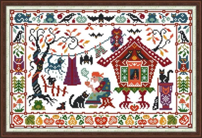 Набір для вишивання за нанесеною схемою "Hallowen 2". AIDA 14CT printed 42*29 см
