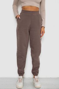 Спортивные штаны женские на флисе, цвет коричневый, 238R58671