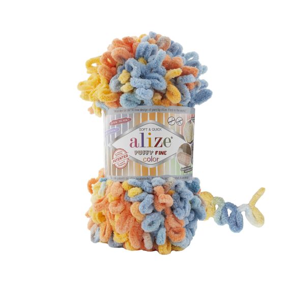 Пряжа Alize Puffy FINE Color 6314 фантазийная нить плюшевая