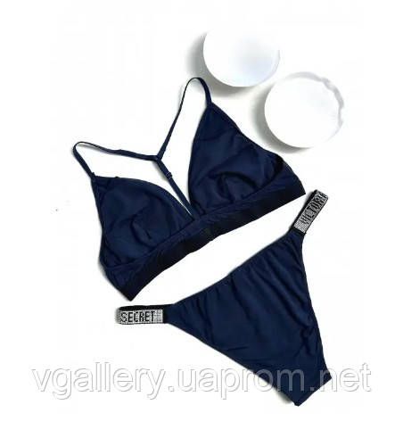 Женский комплект нижнего белья Victoria`s Secret из стрейч-котонна со Стразами | Зображення 4