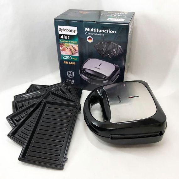 Електрогриль притискний для м'яса, Електричний двосторонній контактний гриль, Сендвічниця бутербродів DA-29 | Зображення 3