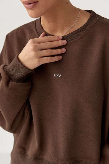 Вільний теплий спортивний костюм - коричневий цвет, M/L (є розміри) | Зображення 3