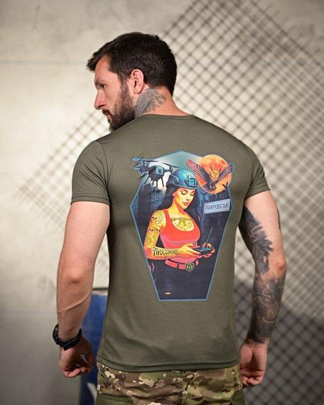 Тактична потоотводна футболка Покровськ oliva ПП4680