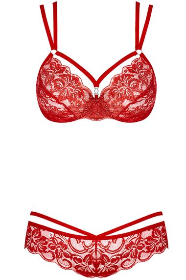 Комплект Obsessive 860-SET-3 set Червоний S/M | Зображення 8