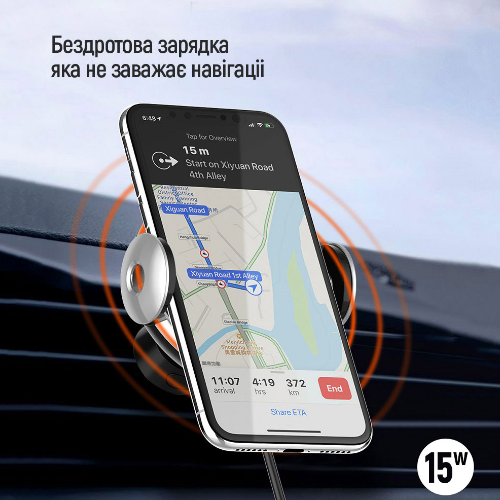 Тримач автомобільний для мобільного + БЗП 2в1 Dashboard+Air Vent ColorWay CW-CHAW039Q-BK | Зображення 8