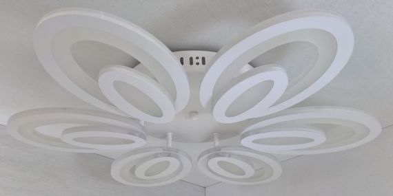 Люстра світлодіодна стельова LED світильник для квартири на стелю лед з пультом 25601 Білий 9х62х62 см. | Зображення 4