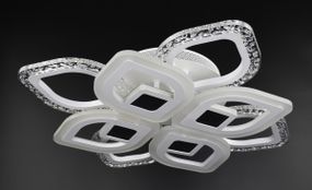 Люстра світлодіодна стельова LED світильник для квартири на стелю лед з пультом 26066 Білий 10х44х44 см.