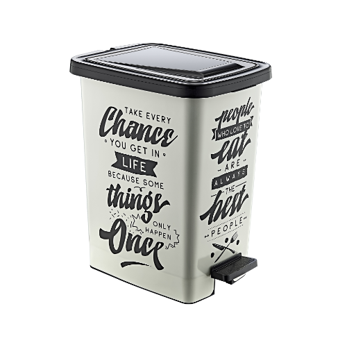 DECOR Slim відро для сміття з малюнком 8л (12) (x137 напис на білому)