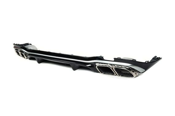 Задній дифузор з насадками Silver (для AMG/AMG-Line Дизайн E63 2020-2024) для Mercedes E-сlass W213 рр | Зображення 2