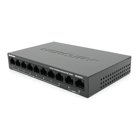 Комутатор POE Mercury MS10CPS з 8 портами POE + 2 порти UP-Link 100Мбіт, БП у комплекті, Q18 | Зображення 1