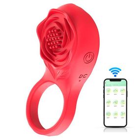 Смарт виброкольцо на пенис Love Spouse "Роза"