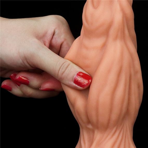 Фалоiмiтатор значного розмiру 9.5'' Dual layered Platinum Silicone Cock – Flesh Sex Aura | Зображення 5
