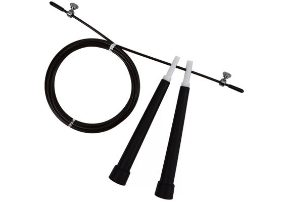 Швидкісна скакалка EasyFit Speed ​​Cable Rope 3 м зі сталевим тросом чорна (EF-2039-BK) | Зображення 1