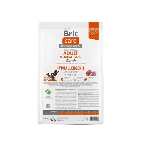 Корм сухий Brit Care Dog Hypoallergenic Adult Medium Breed для собак середніх порід гіпоалергенний з ягням 3 кг | Зображення 4