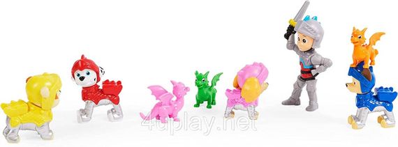 Набор фигурок Щенячий патруль Рыцари. Райдер, щенки и драконы. Paw Patrol Rescue Knights Ryder and Pups | Зображення 2