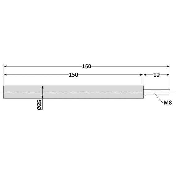 Магниевый анод Aquahot 150х25,5 мм 30-50 л | Зображення 1
