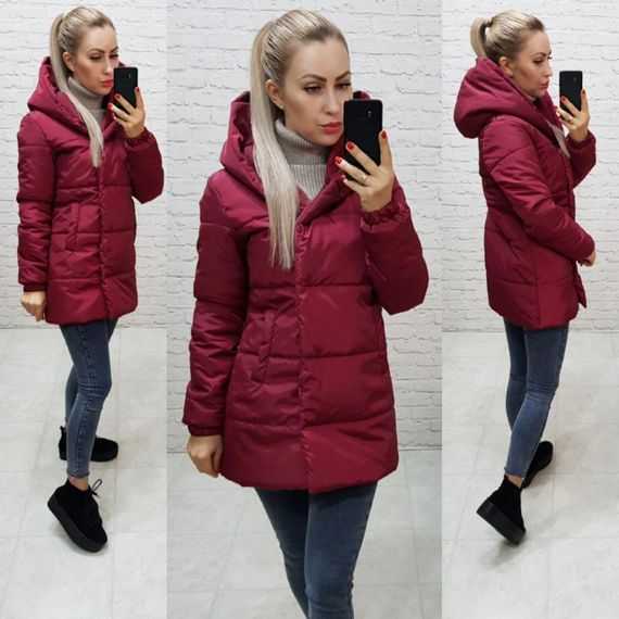 Демісезонна куртка, арт.1005 , колір бордо