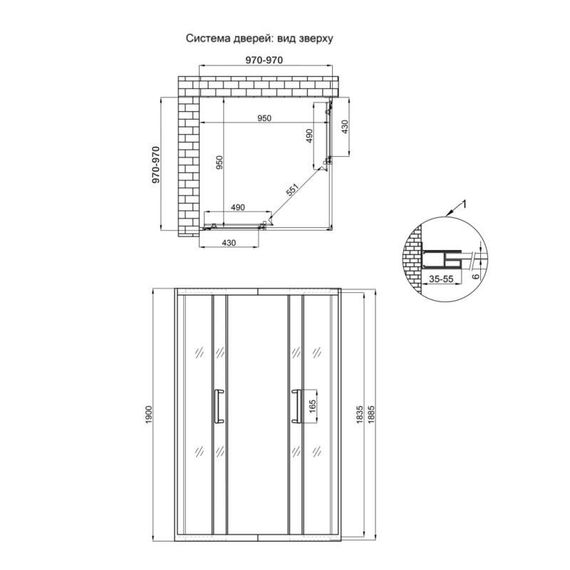 Душова кабіна Qtap Taurus CRM1011SC6 100x100 см, скло Clear 6 мм, покриття CalcLess без піддона | Зображення 1