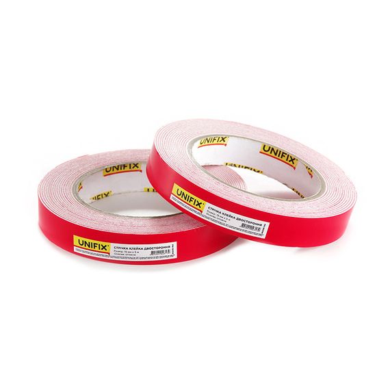 Лента клейкая двухсторонняя на вспененной основе 19мм*5м белая UNIFIX
