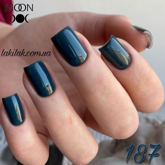 Гель-лак Moon Full №187 темний сланцево-сірий 8мл | Зображення 1