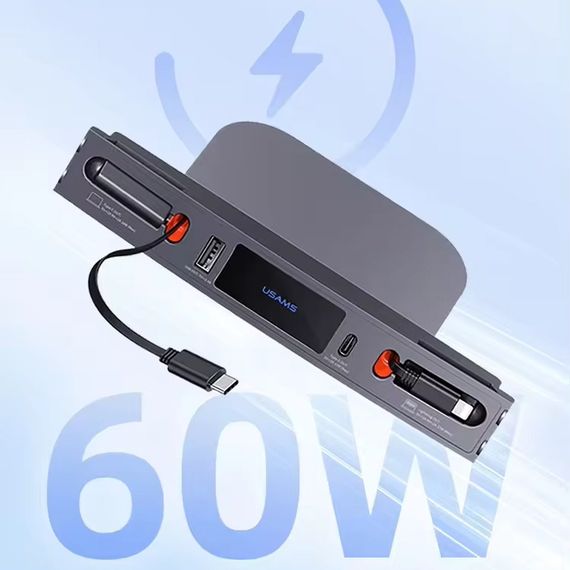 Перехідник HUB Usams US-SJ649 60W Car Central Control Charging HUB For Tesla (3/Y) Tarnish | Зображення 3