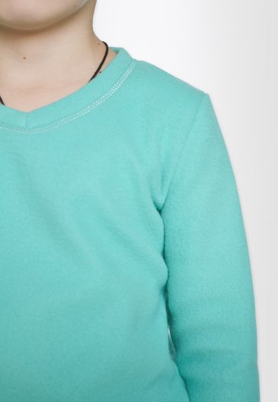 Комплект для дівчат флісовий бірюзовий з бежевим, 116 | Зображення 4