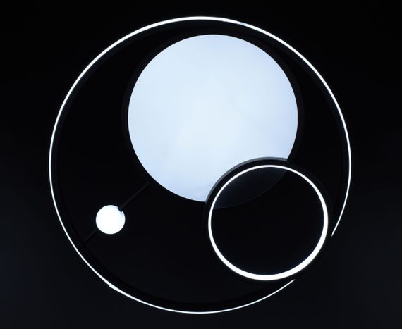 Люстра світлодіодна стельова LED світильник для квартири на стелю лед з пультом 26530 Чорний 9х50х50 см. | Зображення 2