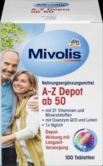 Комплекс витаминов Миволис Mivolis от А до Цинка витамины специально для людей старше 50 лет