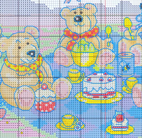 Набор для вышивания по нанесённой на канву схеме "Teddy Bear's Picnic".AIDA 14CT printed,37*31см | Зображення 4