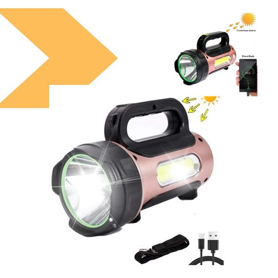 Переносний ліхтар T93 LED COB з функцією павербанка та сонячною батарею XPRO (46837-T93_244) | Зображення 1