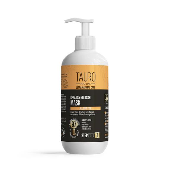 Маска восстанавливающая для шерсти собак и котов TAURO PRO LINE Ultra Natural Care Repair and Nourish Mask 400 мл