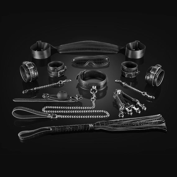 Набір Liebe Seele Temptation Bondage 8pcs Kit, фіксатори, нашийник з повідцем, кляп, флогер, маска | Зображення 1