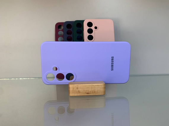 Samsung Galaxy S24 Протиударний чохол з логотипом софт тач голубий