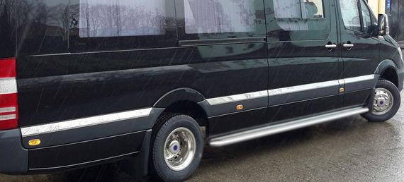 Молдинги на дверь (нерж.) Средняя. Carmos - Турецкая сталь для Volkswagen Crafter 2006-2017 гг | Зображення 2